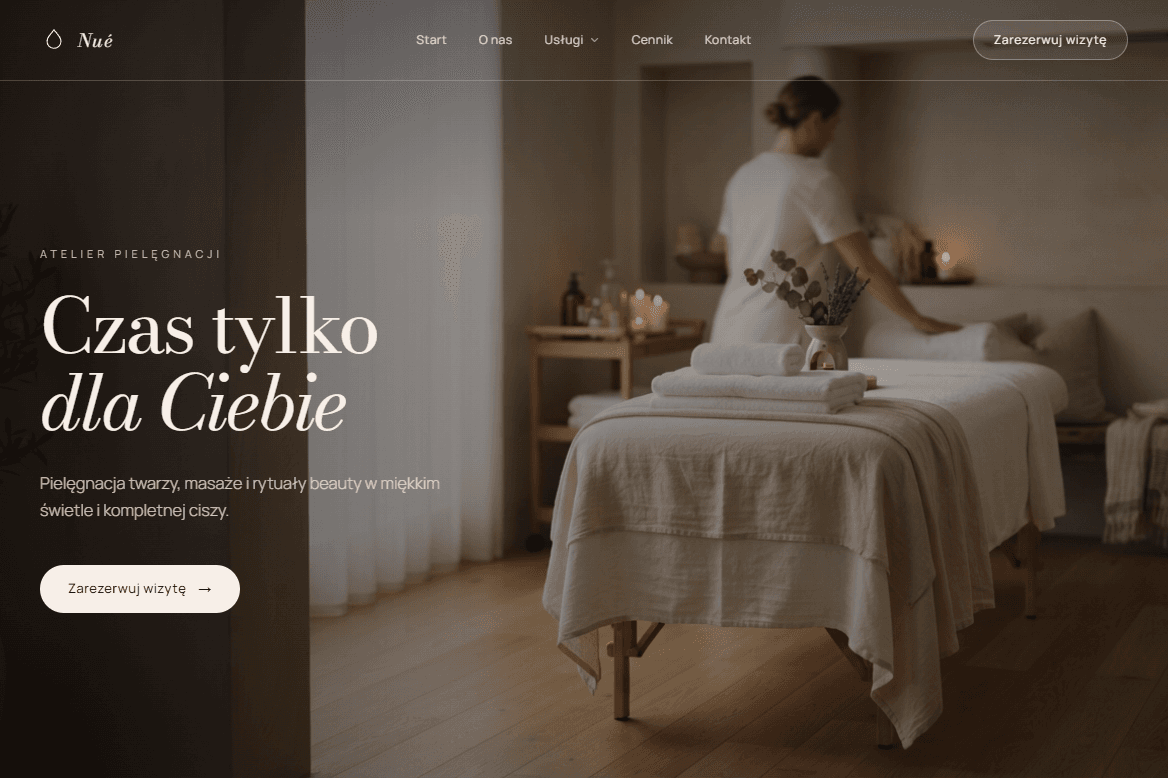 Profesjonalna strona internetowa dla salonu kosmetycznego z rezerwacją online i SEO - realizacja Sorien