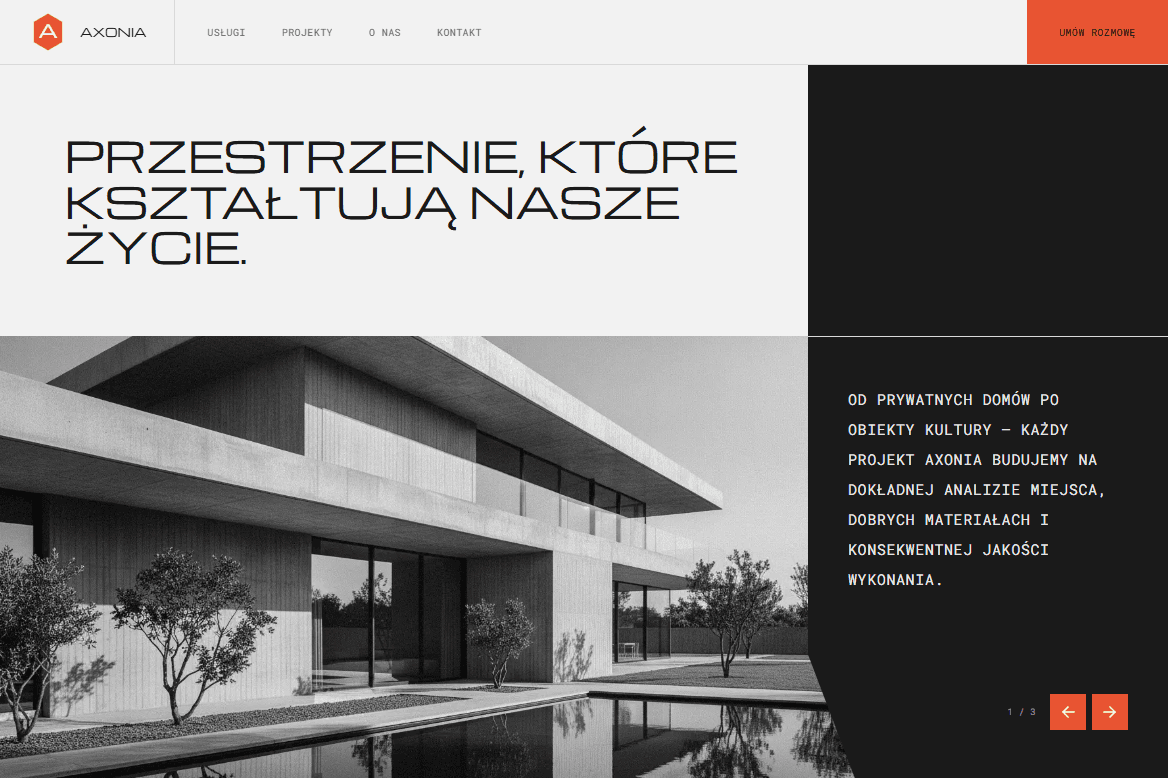 Profesjonalna strona internetowa dla architektów z portfolio online i SEO - realizacja Sorien